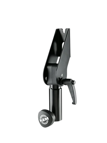 K&M black mounting adapter for 35mm tubes, professional audio equipment accessory