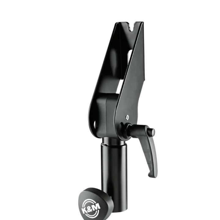 K&M black mounting adapter for 35mm tubes, professional audio equipment accessory