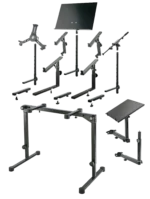 K&M Omega Pro keyboard stand black dimensional specifications and measurements diagram