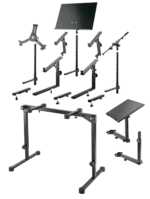 K&M Omega Pro keyboard stand black dimensional specifications and measurements diagram