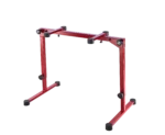 K&M Omega Pro red keyboard stand with dual-tier design and professional stability features