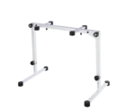 K&M Omega Pro keyboard stand in pure white with adjustable height and sturdy base construction