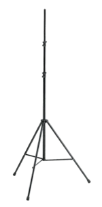K-M overhead microphone stand with adjustable boom arm and stable base assembly