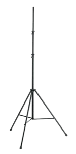 K-M overhead microphone stand with adjustable boom arm and stable base assembly