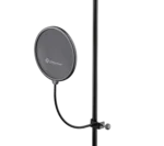 K&M Popkiller black pop filter dimensional diagram with measurements and specifications