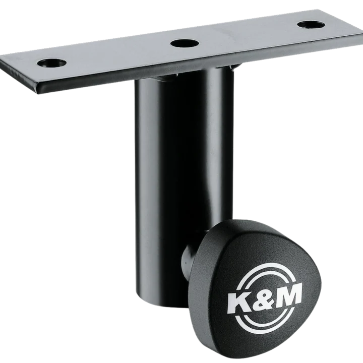 K&M black screw-on adaptor connector for microphone stands and audio equipment