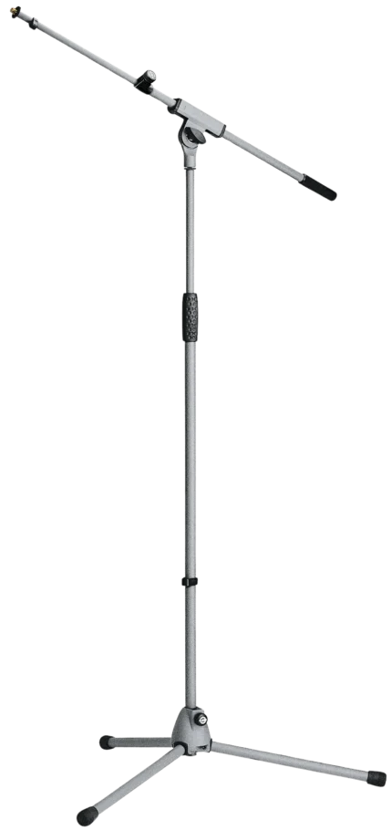 K-M Soft-Touch microphone stand with ergonomic grip and stable base construction