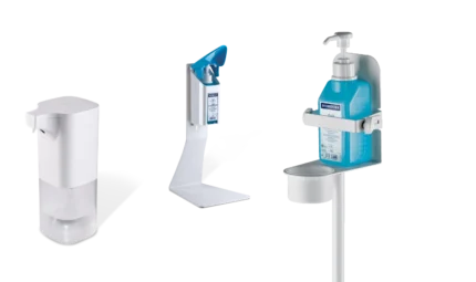 K-M speaker stand dimensional diagram showing height, width, and depth measurements