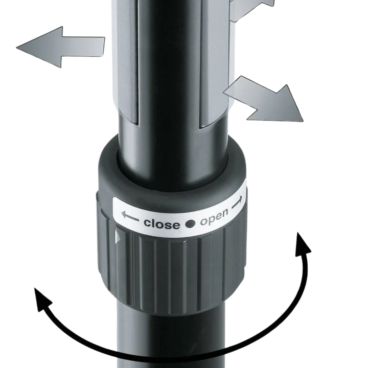 K&M speaker tilt connector black installed on professional audio speaker mounting system