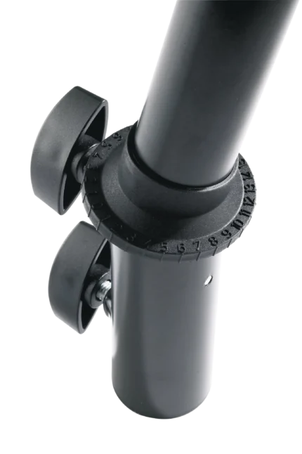 K&M speaker tilt connector black metal construction with adjustment mechanism and mounting hardware