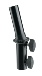 K&M speaker tilt connector black metal mounting bracket front view