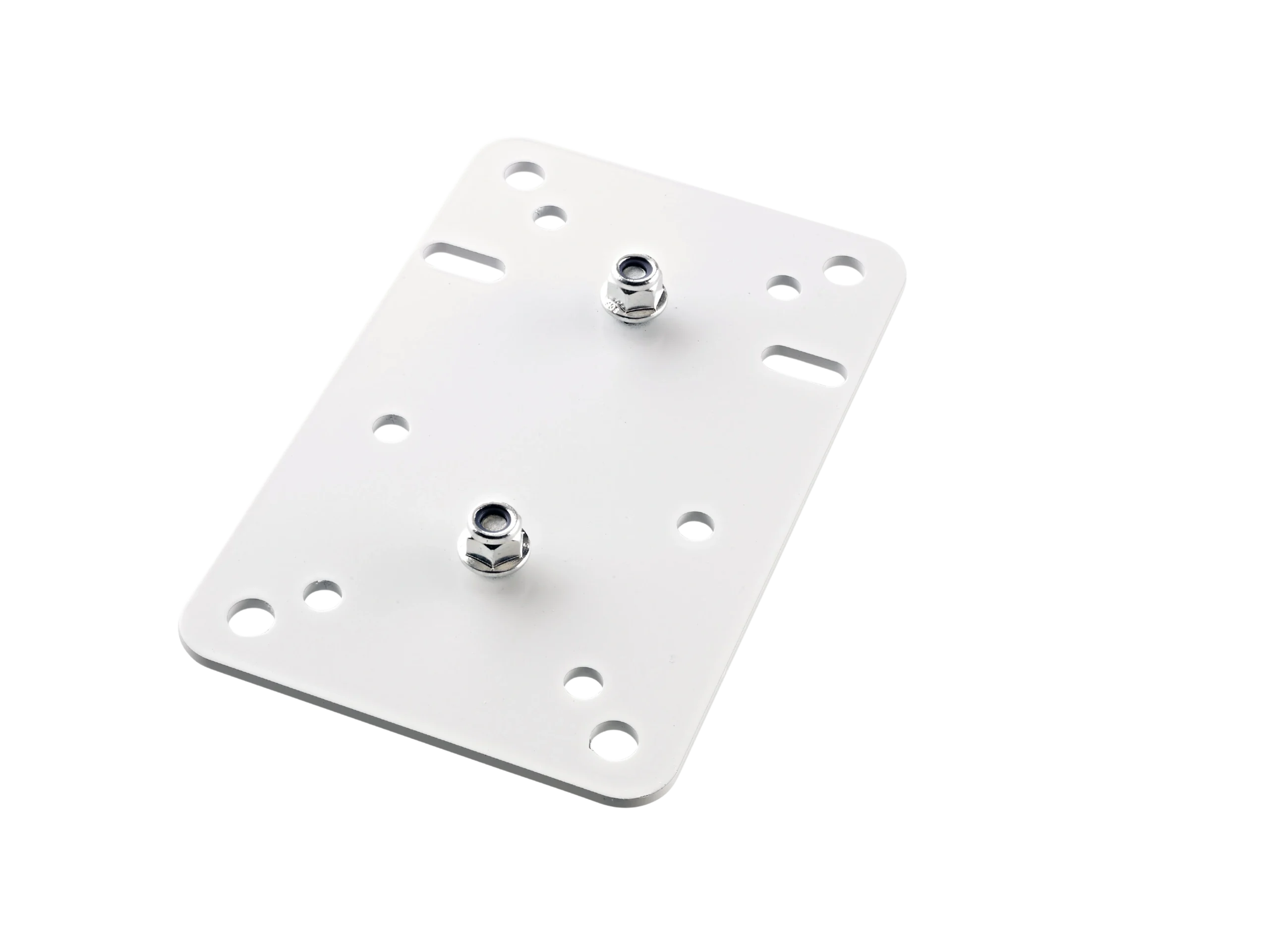 K&M Speaker Wall Mount Adapter Plate 1 White K&M speaker wall mount adapter plate 1 in white finish, front view showing mounting surface