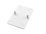 K&M speaker wall mount adapter plate 2 in black finish, front view showing mounting surface