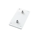 K&M speaker wall mount adapter plate 3 in black finish, front view showing mounting surface