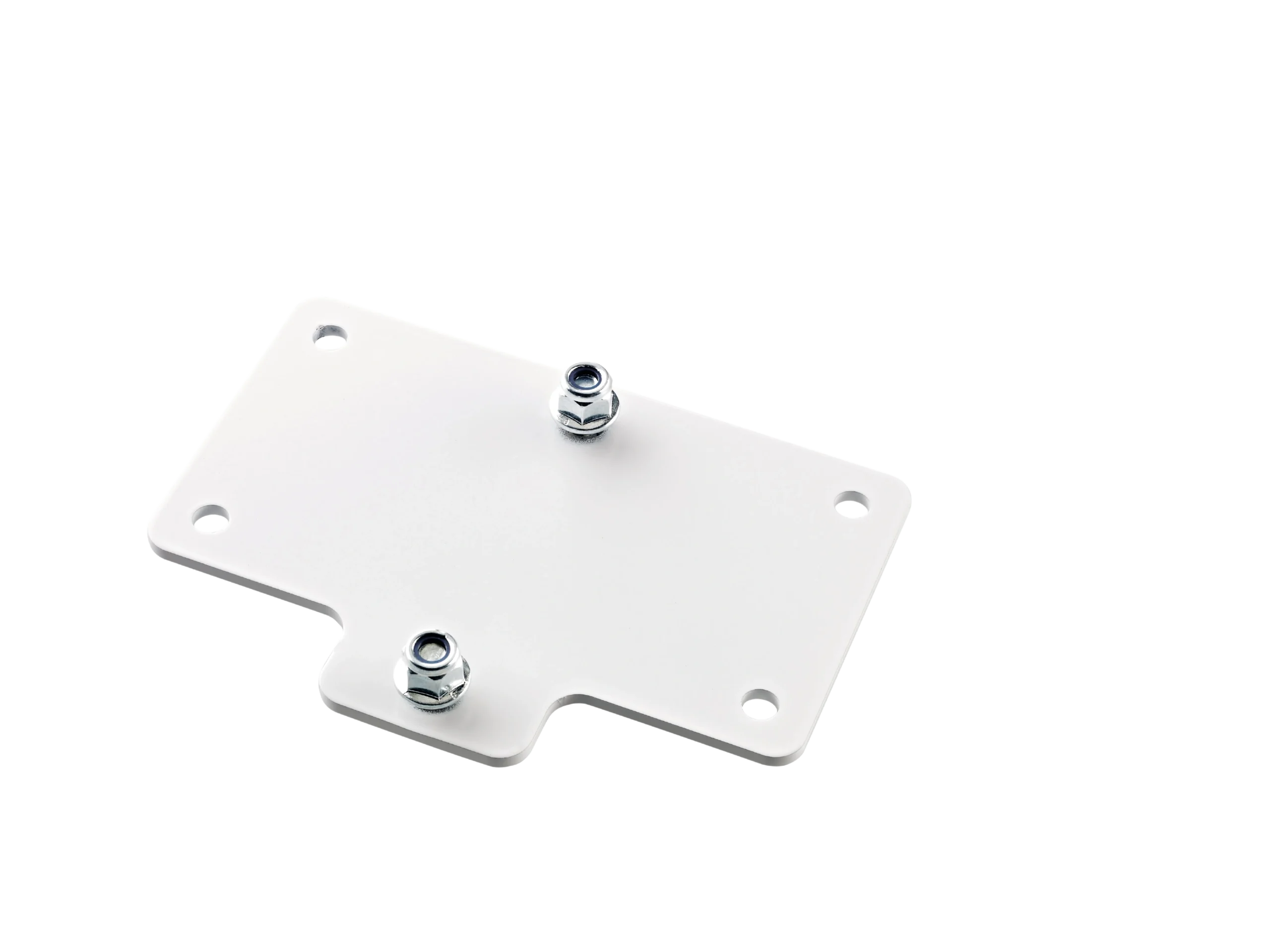 K&M Speaker Wall Mount Adapter Plate 4 White K&M speaker wall mount adapter plate 4 in white finish, front view showing mounting surface