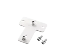 K&M speaker wall mount adapter plate 6 in white finish, front view showing mounting surface