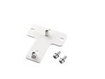 K&M speaker wall mount adapter plate 6 in white finish, front view showing mounting surface