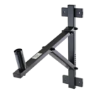 K&M speaker wall mount bracket with adjustable tilt up to 22 degrees, black finish, front view