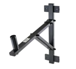K&M speaker wall mount bracket with adjustable tilt up to 22 degrees, black finish, front view