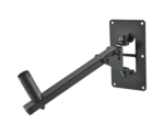 K&M speaker wall mount ring-lock system installed on wall with speaker mounted securely