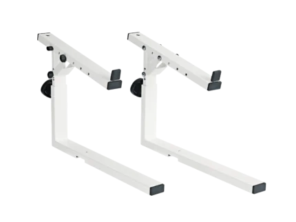 K&M white stacker attachment for 18810 microphone stand, front view
