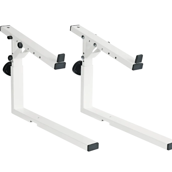K&M white stacker attachment for 18810 microphone stand, front view