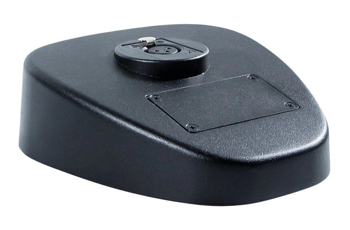 K&M Table Base Black Stand Support K&M black table base stand with stable weighted design for professional audio equipment mounting