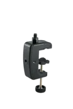 K&M black table clamp mounting hardware with adjustment knob and grip mechanism