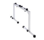 K&M table-style keyboard stand pure white dimensional diagram with measurements and specifications