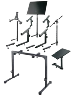K&M table-style keyboard stand black dimensional specifications and measurement diagram