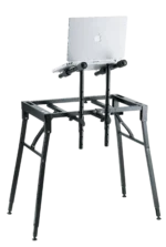 K&M table-style keyboard stand black dimensional specifications and measurements diagram