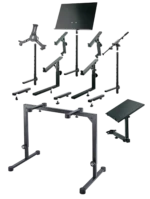 K&M table-style keyboard stand black dimensional specifications and measurement diagram