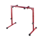 K&M red table-style keyboard stand close-up detail showing construction and finish quality