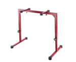 K&M red table-style keyboard stand close-up detail showing construction and finish quality