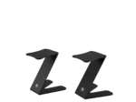 K&M tabletop monitor stands pair structured black finish front view