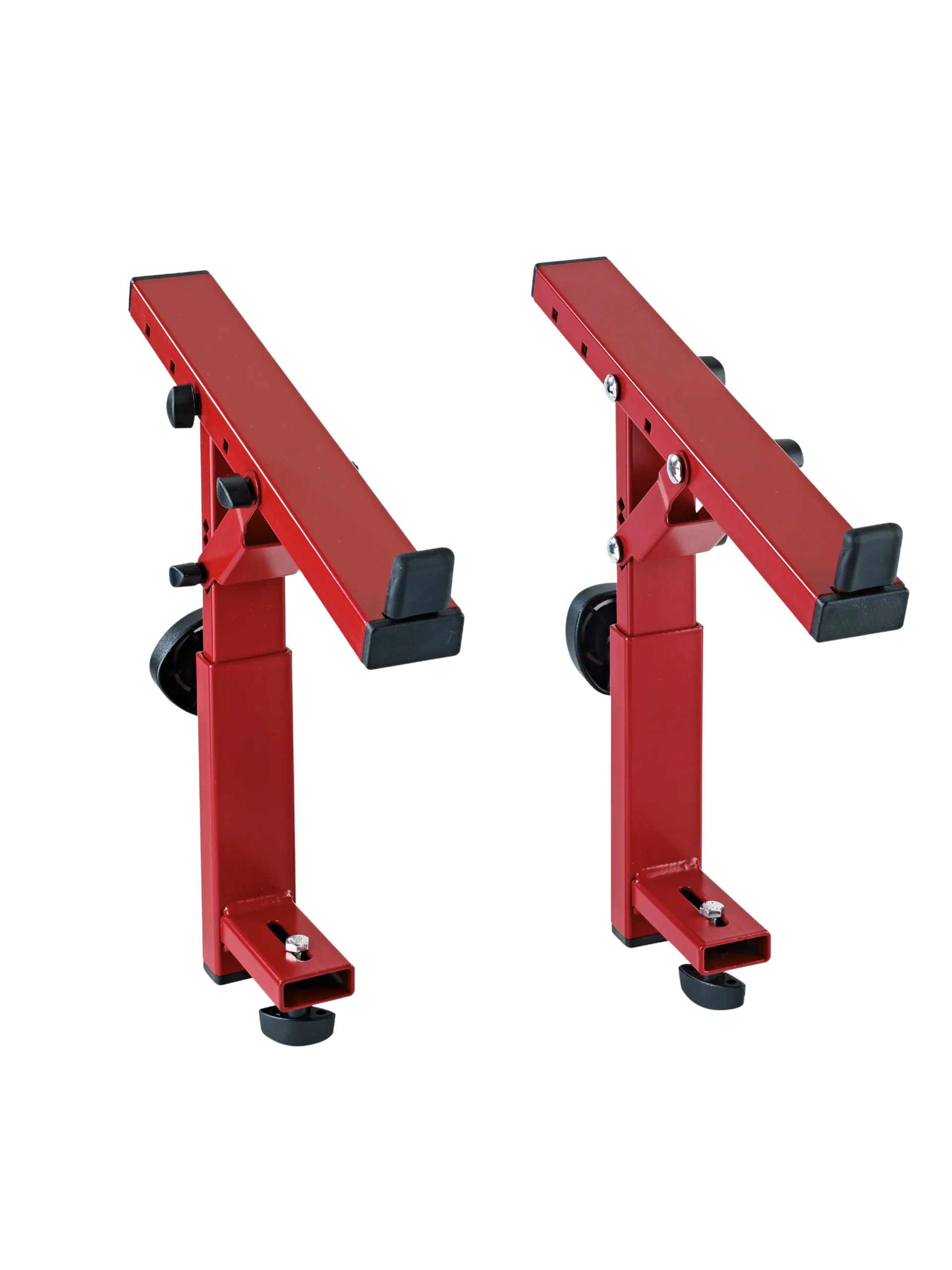 K&M Third Tier Stacker Red Stand Accessory K&M red third tier stacker attachment for 18810 and 18820 stand systems, front view