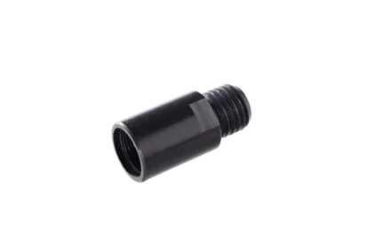 K&M thread adapter black metal connector hardware component front view