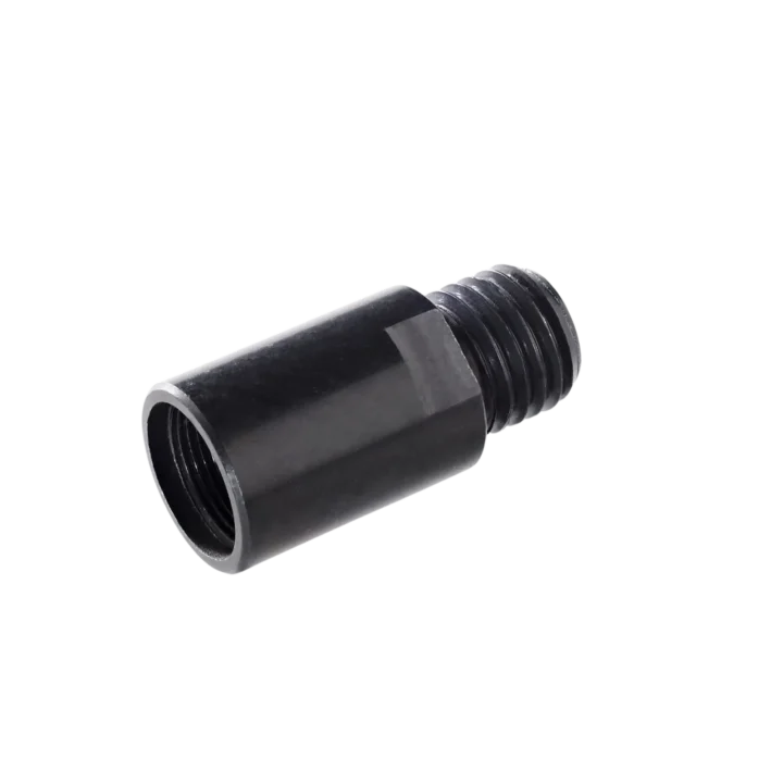 K&M thread adapter black metal connector hardware component front view