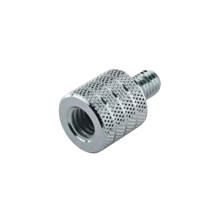 K&M thread adapter zinc coated metal hardware connector front view