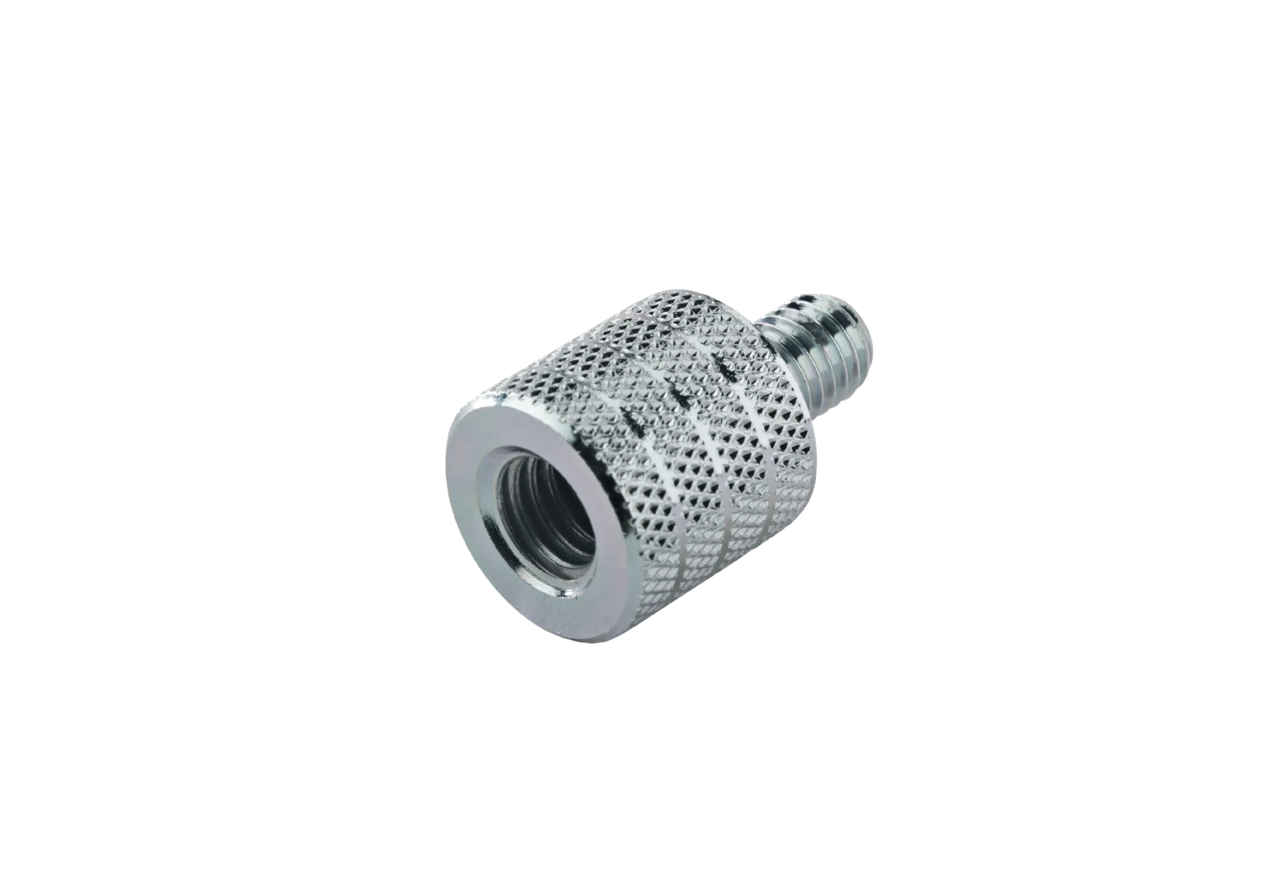 K&M Thread Adapter Zinc Coated Hardware K&M thread adapter zinc coated metal hardware connector front view