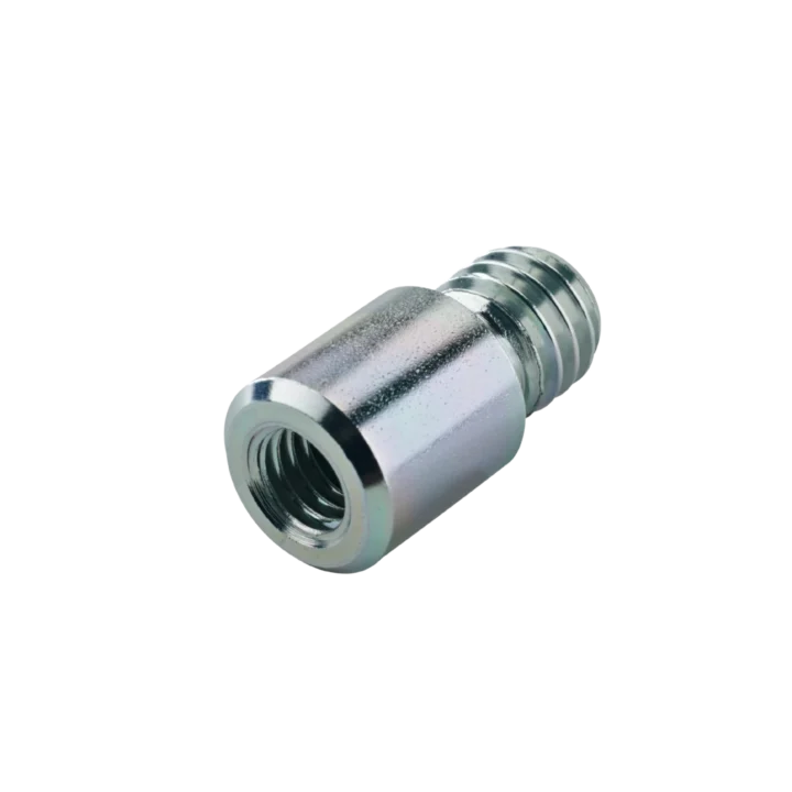 K&M thread adapter zinc coated metal hardware connector front view
