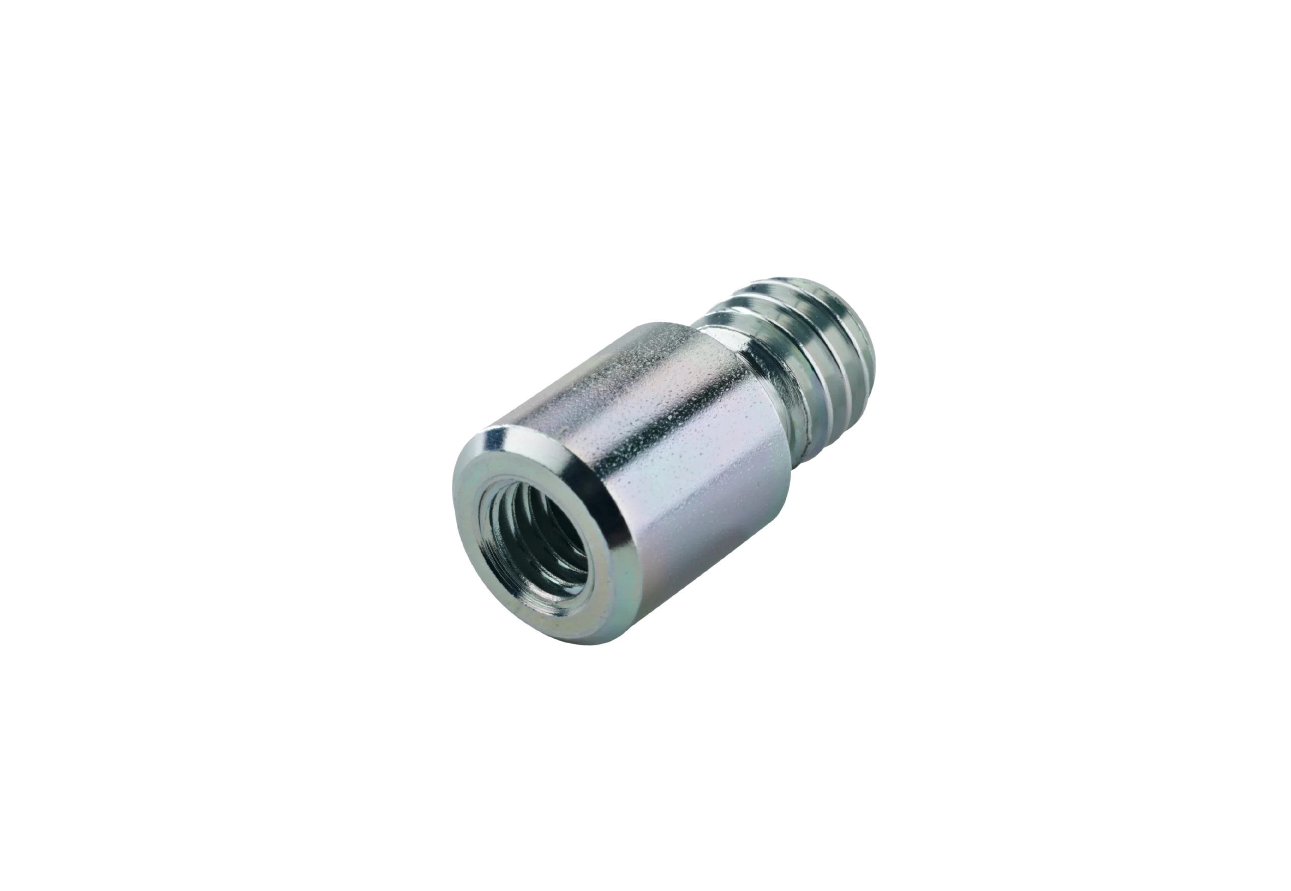 K&M Thread Adapter Zinc Coated Hardware K&M thread adapter zinc coated metal hardware connector front view