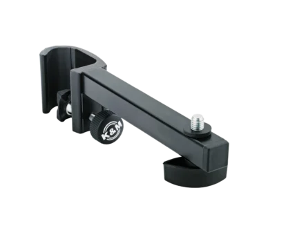 K&M universal clamping holder black metal clamp stand accessory front view