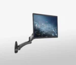 K&M video monitor wall mount black finish showing mounting bracket and adjustment features