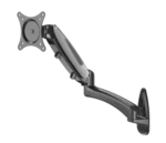 K&M video monitor wall mount in black with adjustable mounting bracket and cable management