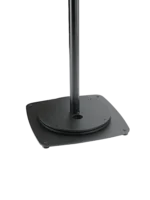 K&M 5 kilogram structured black weight plate for M20 microphone stand base, side profile view