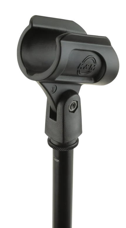 K&M wireless microphone clip ten pack in black, professional mic stand adapter