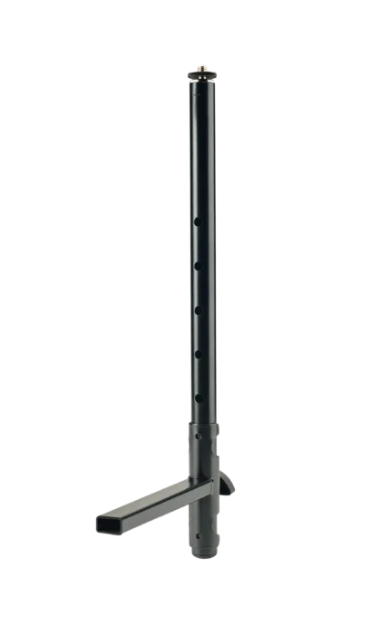 K&M black accessory mounting arm with adjustable ball joint and mounting hardware