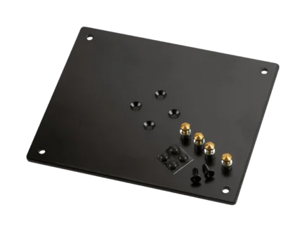 K&M bearing plate 240x200mm structured black finish professional audio equipment mounting