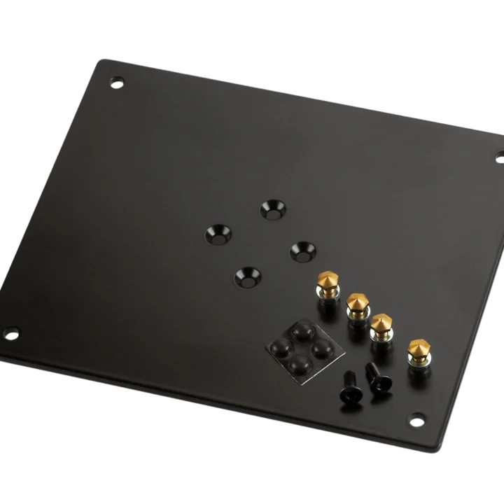 K&M bearing plate 240x200mm structured black finish professional audio equipment mounting